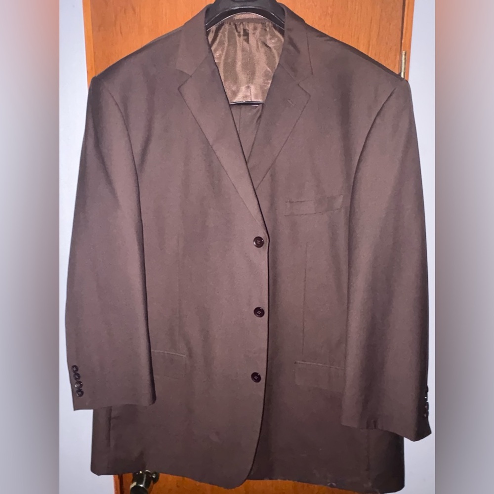 Mens Brown Giorgio Fiorelli 2pc SuperLux Suit Sz. 62L